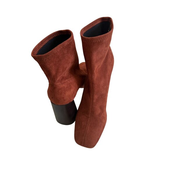 CHARLES DAVID Copper Block Heel Boots Size 9 - Picture 4 of 7